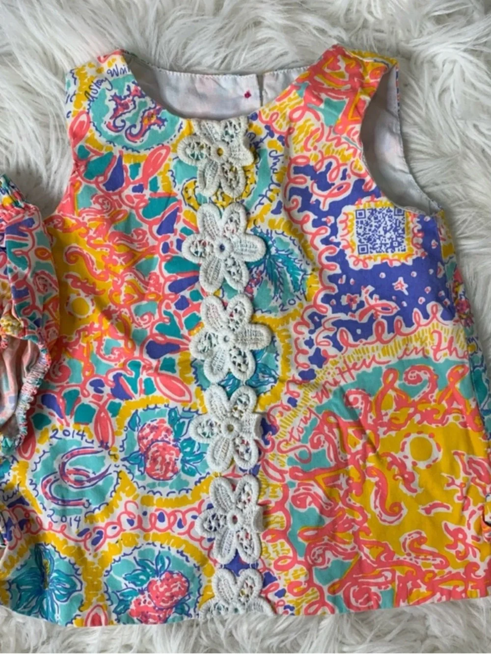 Lilly Pulitzer Written in the Sun Baby Dress with Bloomers Size 3-6M